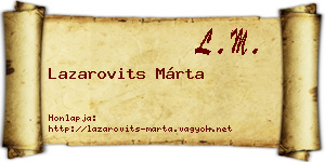 Lazarovits Márta névjegykártya