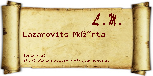 Lazarovits Márta névjegykártya